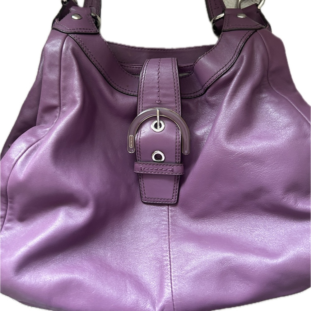 Coach Purple Soho Leather Shoulder Bag
